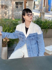 2022秋拼接西装，女装西装，雪儿诱惑