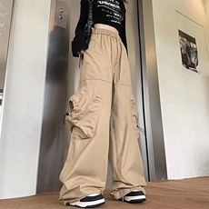 复古阔腿工装裤男士嘻哈春秋季新款抽绳束脚宽松休闲A636/P50，男装休闲裤，星座506