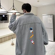 牛仔夹克男大码牛仔外套男茄克NJ77165-P60加绒款-P75，男装夹克，电商A040