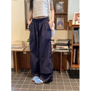美式复古工装裤男女夏季薄宽松休闲阔腿裤爵士舞运动裤LK6311-P38图片