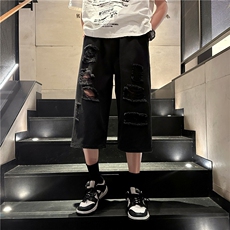 D2005-p45-控68现货宽松cleanfit牛仔裤七分裤黑暗，男装牛仔裤，星座116