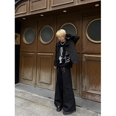 春夏季四口袋工装直筒宽松休闲高街裤X1002-1BK2316-P65，男装工装外套，星座1002-1