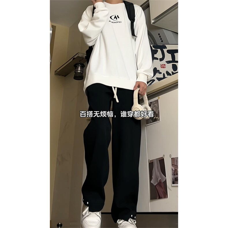 2026春款华棉运动裤宽松直筒卫裤M-4XLK825-1特P43控68,男装休闲裤,电商A309