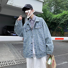 港风潮牛仔外套男士宽松潮牌潮韩版嘻哈情侣工装夹克W1104-P60，男装夹克，星座512-2