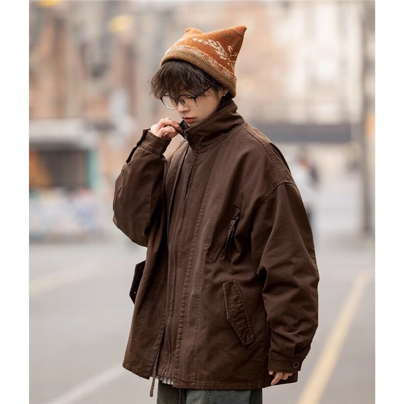 A126-P67美拉德外套2025新款青少年男春秋季高级感痞帅立领,女装短外套,电商B323A