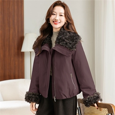 羊羔毛外套女冬季加厚保暖短款洋气百搭棉衣，女装羊羔毛/颗粒绒，曼沙奕珂