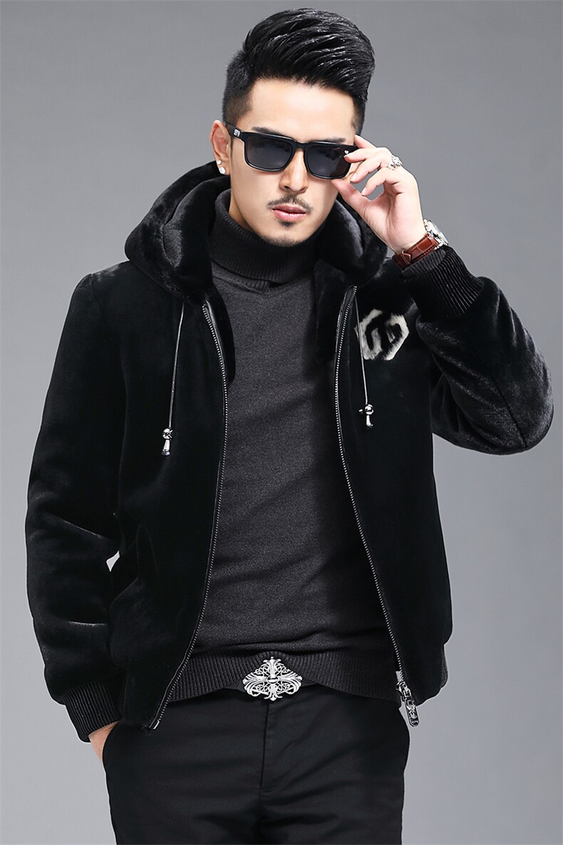 冬季新款男士金貂绒大衣短款夹克卡貂绒皮草保暖外套ALXB511-P340，男装中老年男装，电商B212（原钱塘6029）