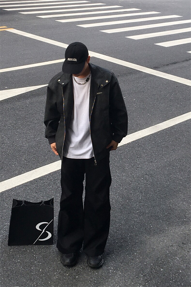 特P95无差价新款时尚百搭拉链春秋夹克外套-HJ5723男模外景,男装夹克,电商A003