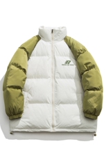 白底23冬季时尚百搭宽松字母印花棉服外套MY53101特批P85控138，男装棉衣，电商A247-1