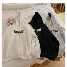 美式字母设计连帽卫衣男士卫衣秋冬内搭叠穿连帽卫衣青少年外套，女装短外套，星座715-4