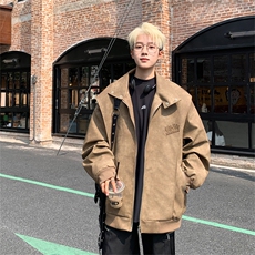 XJ416-特85控148秋季PU皮衣外套男机车服字母刺绣大码宽松夹克，男装夹克，电商B370
