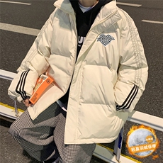 港风冬季新款织带立爱心领羽绒服男潮宽松印花YR6115P225控298，男装羽绒服，电商A268A