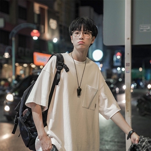 夏季新款男士短袖胸前口袋百搭宽松T恤B225-T9381-P40-X55图片