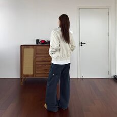 美式设计感翻领工装外套复古学院风宽松夹克上衣，男装夹克，四季星座505