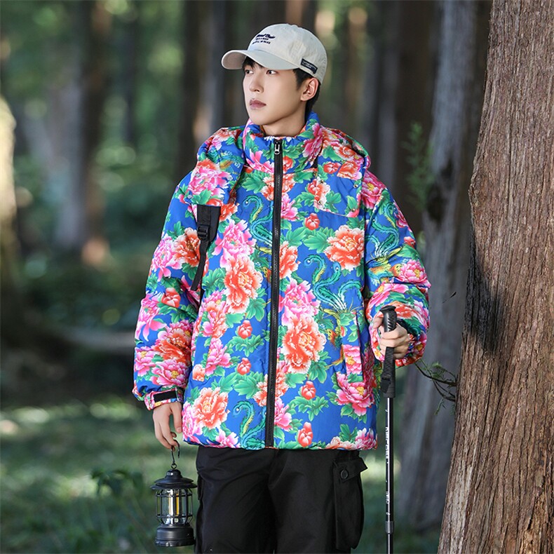 N1新中式团队表演出汉服男女棉衣面包服保暖防寒棉服棉袄情侣装图片