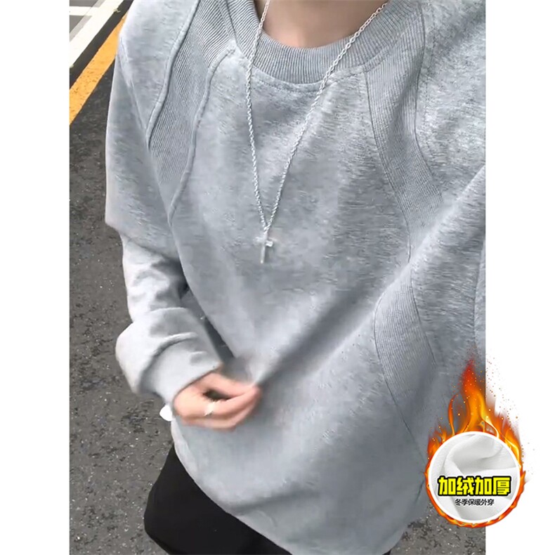 480G重磅加绒硬挺boxy男女秋冬美式高街结构螺纹拼接卫衣厚外套,女装短外套,电商A486-1
