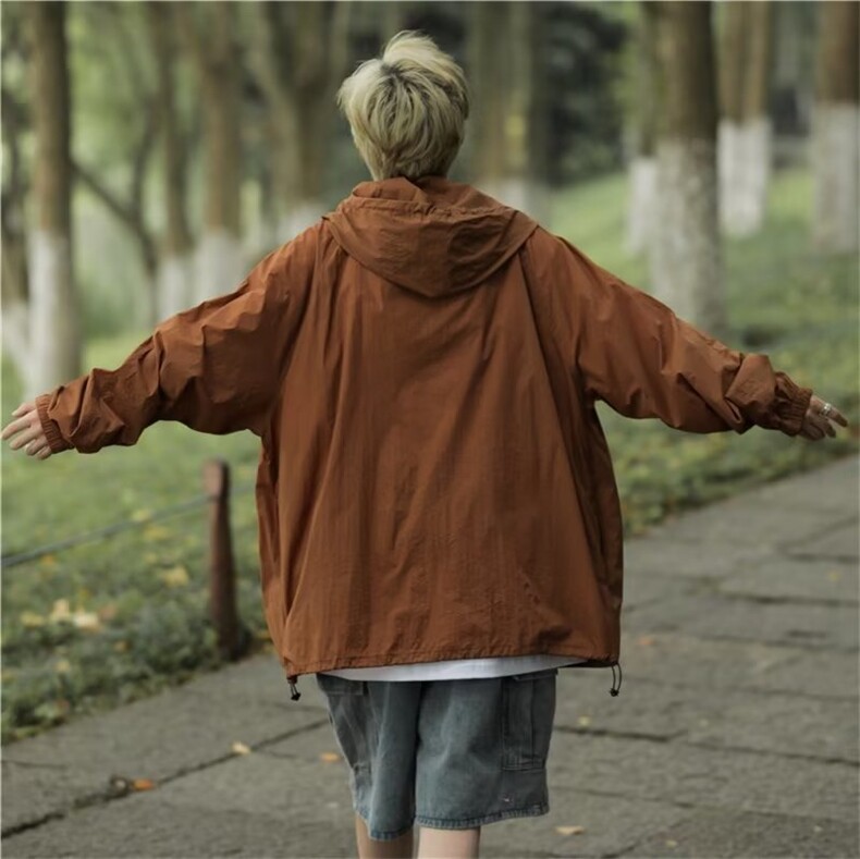 夏季防晒衣男连帽防紫外线轻薄款防晒服户外冲锋衣外套W4895-P35,男装防晒衣,星座412-2