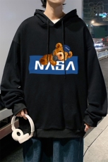 WY2247-P35纯棉连帽卫衣男大码运动帽衫宽松薄外套男NASA，男装卫衣，电商A040