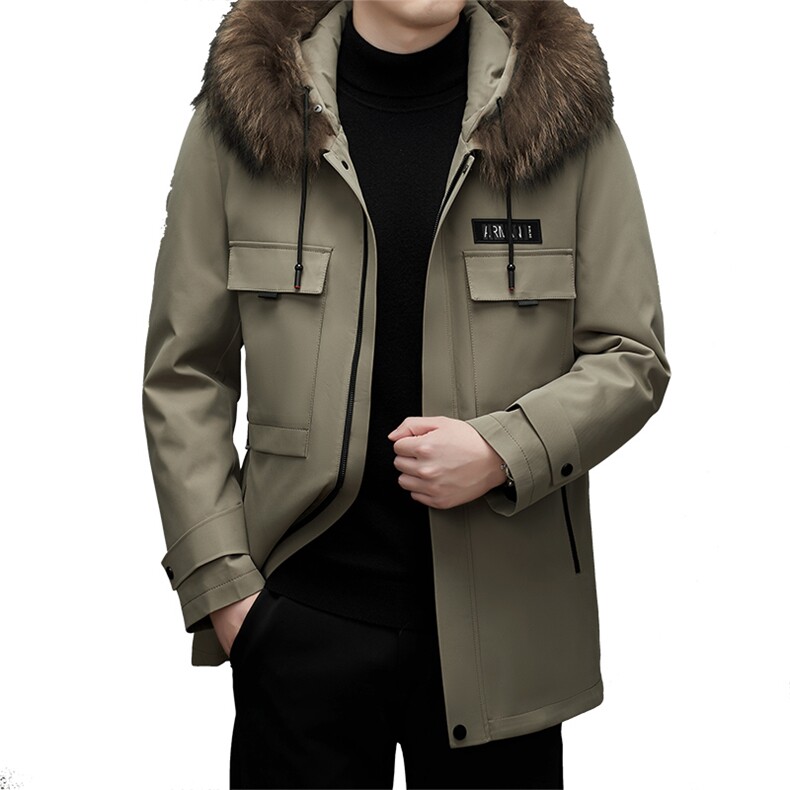 DJ8222钱塘2020-3冬季厚款商务休闲毛领中年男士派克服外套P745,男装夹克,钱塘207-3