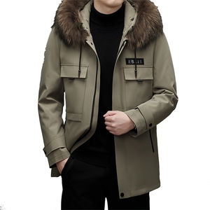 DJ8222钱塘2020-3冬季厚款商务休闲毛领中年男士派克服外套P745图片