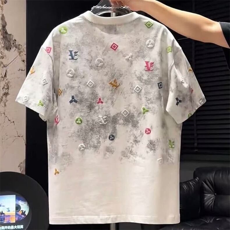 情侣发泡印花字母半袖个性体恤原宿新款气质百搭潮流GA500P33,男装T恤,星座1013-5