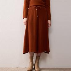 2025年秋季新款百搭女士中腰伞裙，女装半身裙，轻暖羊绒