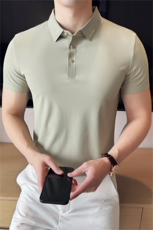 主推新增颜色时尚商务弹力无痕polo衫短袖男冰丝翻领T恤T0703-P68，男装T恤，电商D342