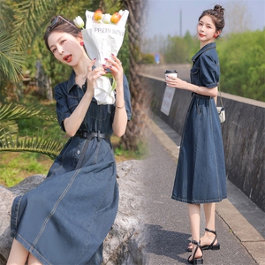 气质流行修身薄款牛仔裙连衣裙2025年夏新款欧货减龄显瘦高级长裙图片