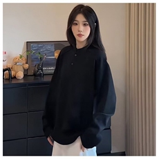 网络图现货复古秋华夫格亨利领长袖男女百搭宽松体恤JR-X91-P38，男装T恤，星座715-7