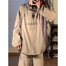 DB104-P65美式机能风套头卫衣男女春秋季拼色山系上衣-网图现货，男装卫衣，星座603-2