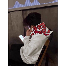卫衣男连帽春秋季ins港风宽松潮牌字母印花百搭外套，女装短外套，四季星座505