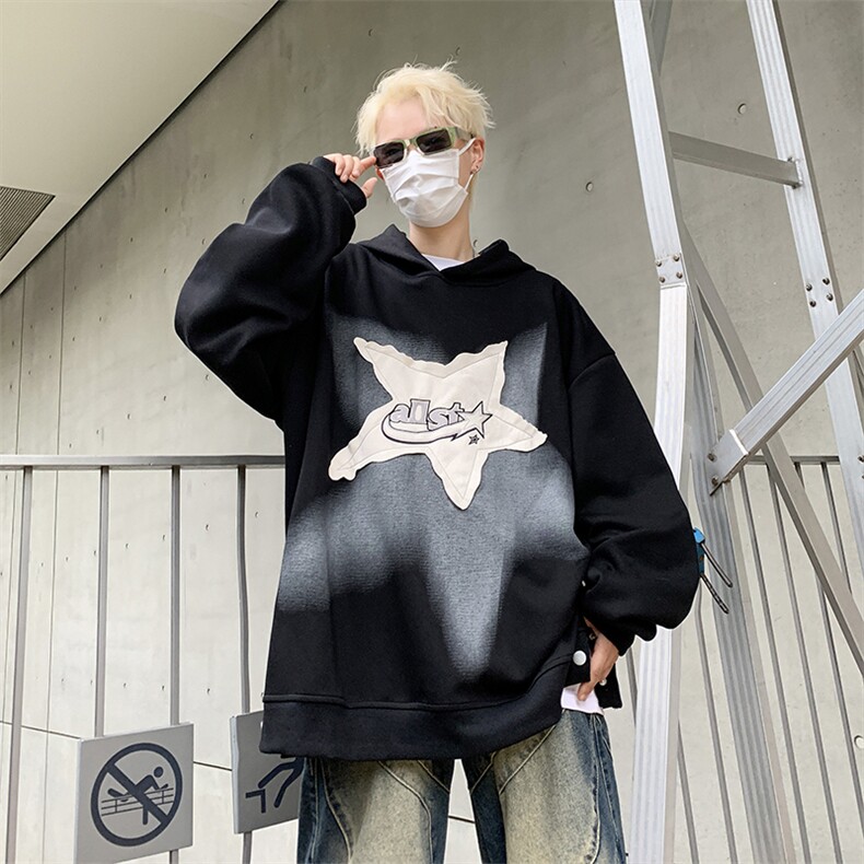 美式潮流印花连帽卫衣宽松休闲上衣MY08532-P55图片