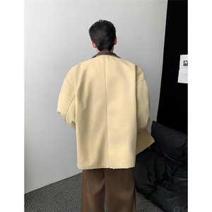 美式工装帆布外套男女春秋宽松百搭休闲翻领夹克上衣HHW22 P102图片