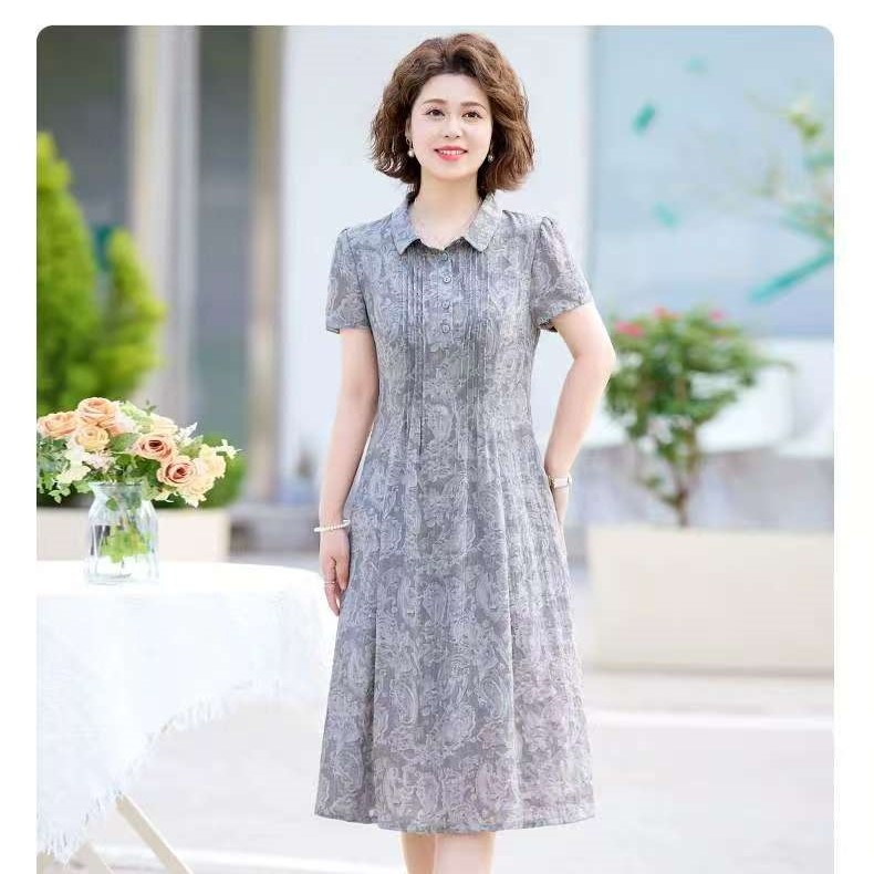 高级优雅衬衣领l连衣裙2025夏季新款时尚洋气修身遮肚显瘦裙子,女装连衣裙,娇莉