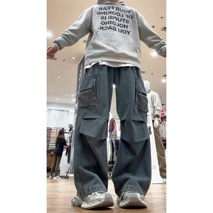 26春款工装日系复古潮搭长裤经典水洗工艺都市风牛仔裤K646TP55图片