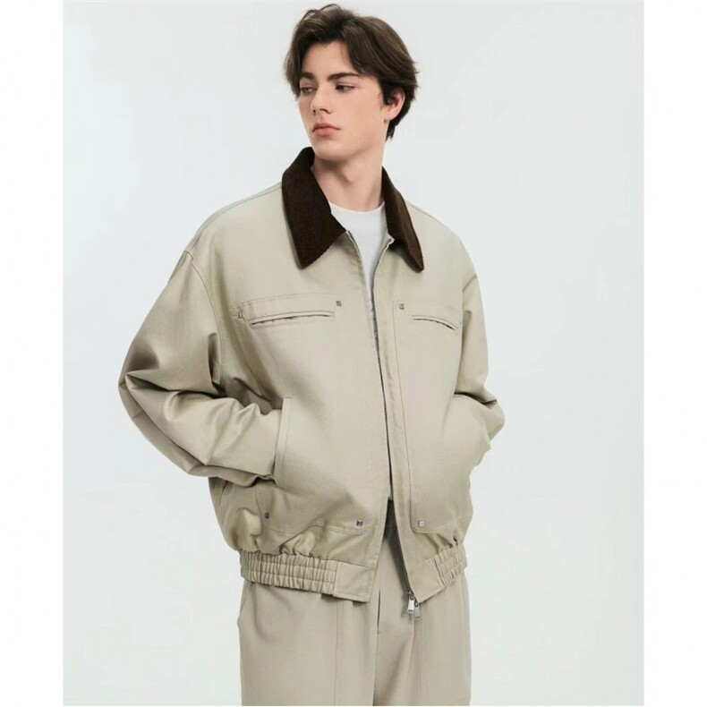 牛仔外套男女春秋款美式复古设计感宽松工装飞行员夹克HHM50P105，男装工装外套，星座1013-5