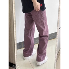 美式高街潮牌新款小众复古紫色牛仔裤宽松直筒百搭长裤XXT1734，男装牛仔裤，星座208-5