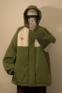 中性！冬季新款港风拼接棉衣美式宽松情侣棉服外套 23012M-特P100图片