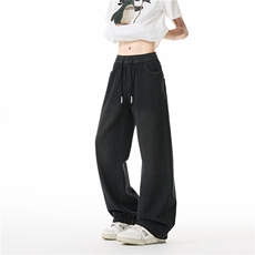 抖音品质夏季新款港风星空纹宽松牛仔裤B315-K24215-特p40控78，男装牛仔裤，电商B315