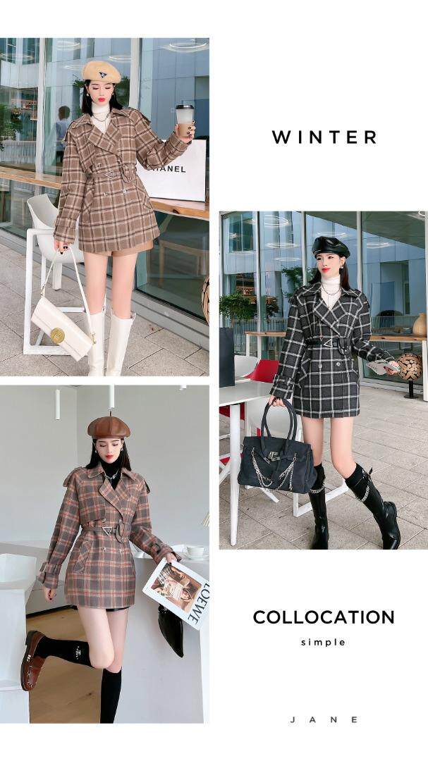 现代风格子大衣，其它，依芙恩