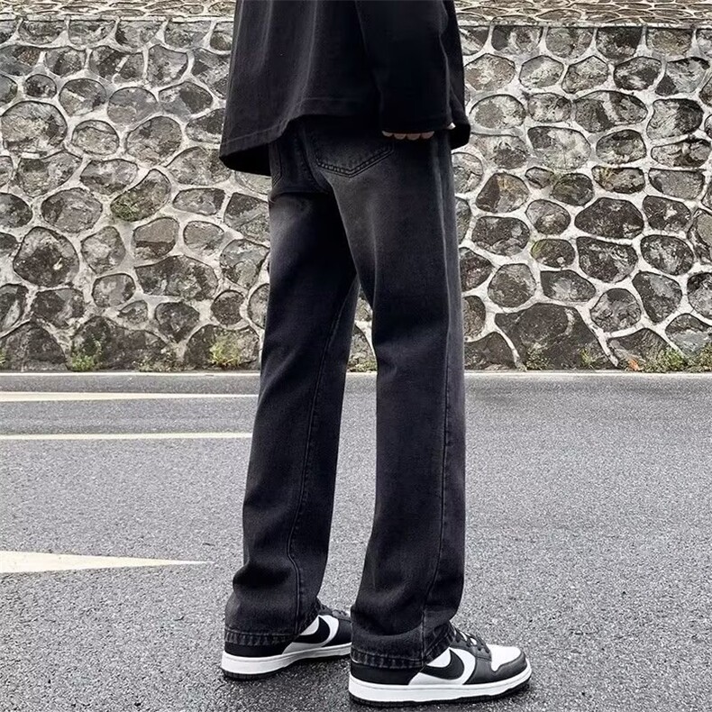 美式高街vibe复古牛仔裤男女四季日常通勤百搭直筒长裤子,男装牛仔裤,星座1013-1