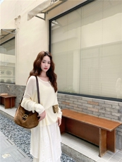 【现货】毛衣吊带连衣裙两件套套装送腰包5752-P175K258，女装套装/套裙，2C332