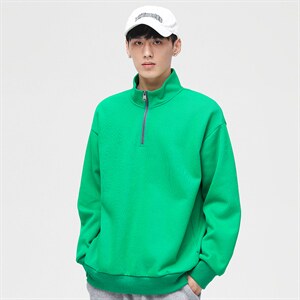秋季新款基础纯色潮流宽松半高领休闲卫衣情侣款A305-EY-3617-P65,厚毛衣裙怎么搭配好看图片