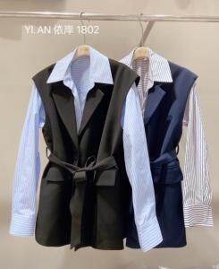 早秋新款马夹两件套，女装马夹，依岸