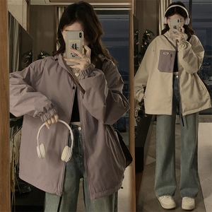 A327-P105 春秋季新款学院风工装双面穿外套宽松夹克图片