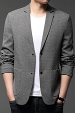 帅气新款爸爸装西服时尚潮流宽松免烫男士薄款纯色平驳领上衣外套，男装西服，电商B212（原钱塘6029）