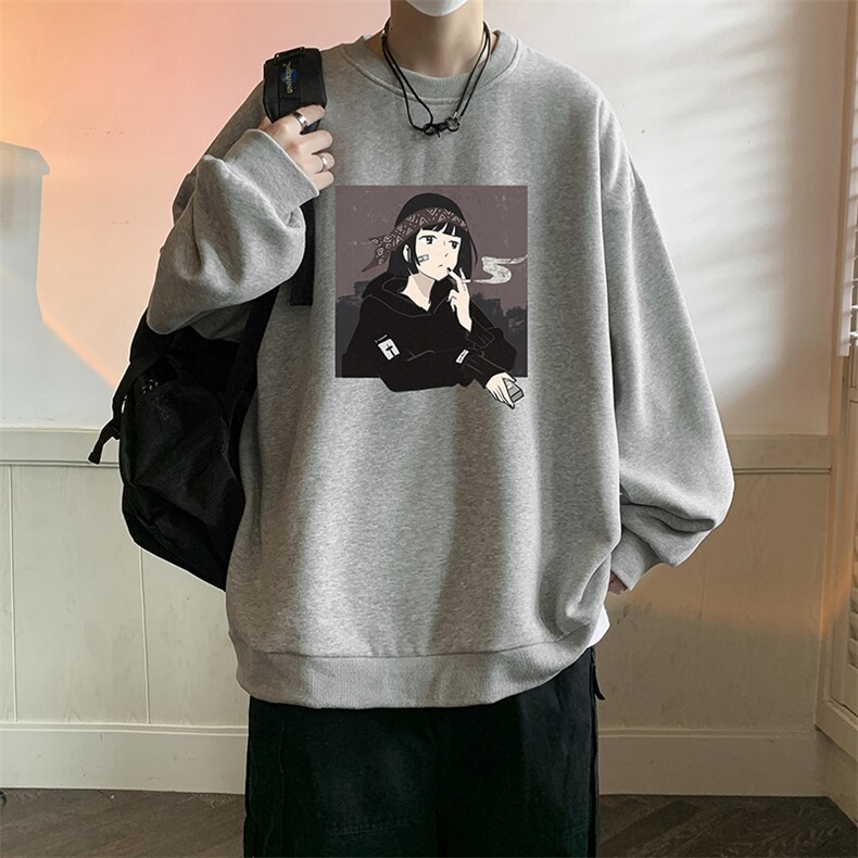 圆领卫衣男大码加厚加绒长袖t恤男S6122-P28加绒款-P33,男装卫衣,电商A040