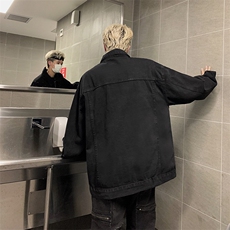 复古水洗做旧牛仔外套女男春秋2024新款夹克情侣装上衣J3360/P75，男装工装外套，星座506