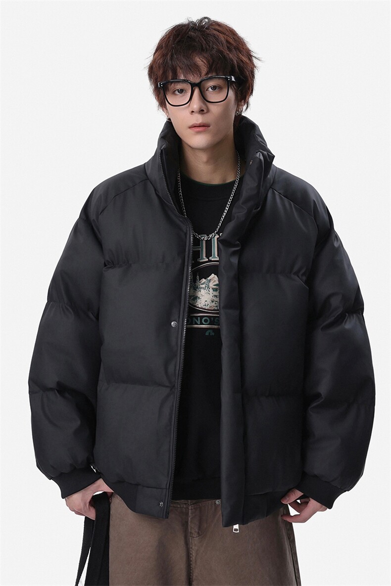 新款冬季羽绒立领PU皮棉服棉袄韩版宽松外套A436-2522-P80,男装棉衣,电商A436