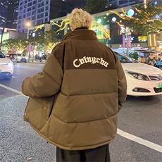 冬季复古高街灯芯绒拼接加厚棉服男潮牌宽松帅气休闲保暖百搭棉衣，男装棉衣，星座410-6（原星座1304-1）